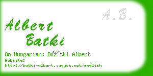 albert batki business card